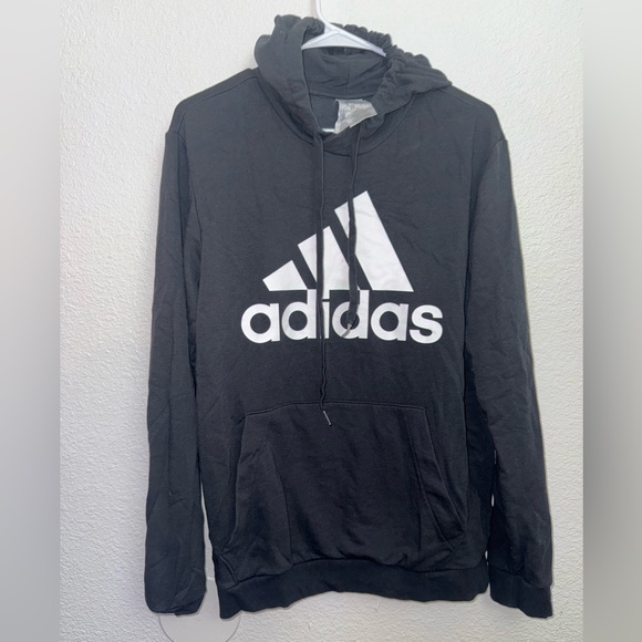 Adidas Men's Black and White Logo Hoodie - Picture 1 of 3